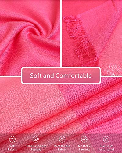 EURKEA Women's Scarf Pashmina Silky Soft Shawls Wraps Stole for Evening, Wedding and Gift - color: Pale Pink Blend