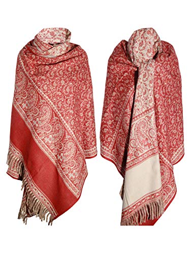 ORANGE FLORAL BLANKET SCARF LUXURY PREMIUM QUALITY HANDMADE FASHION SCAR MADE OF YAK WOOL Shawl Blanket stole unisex Travel Wrap Meditation Soft gift for her