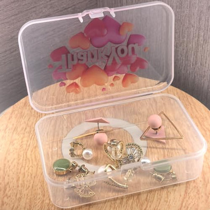 Goodma 12 Pieces Thank You Image Pattern Rectangular Plastic Boxes Empty Storage Organizer Containers with Hinged Lids for Small Items and Other Craft Projects, 3.3 x 2.2 x 1 inch (Transparent) - color: Transparent