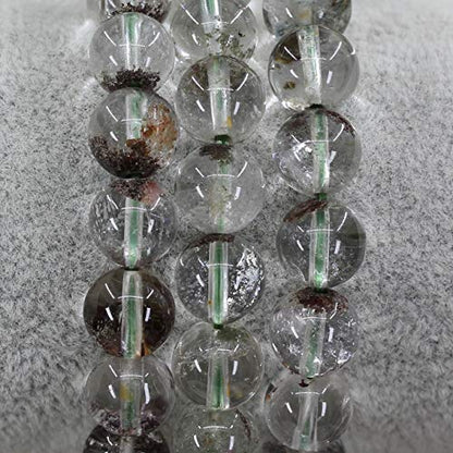 Keleny Fashion Crystal Man Women Stretch Bracelet 10mm Round Beads Rock Jasper 7 Inch Unisex - color: Green Ghost Crystal