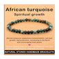 AD Beads Handmade Gemstone Stretch Elastic Bracelet Crystal Healing Reiki Nature's Beauty and Spiritual Essence Unisex - color: African Turquoise (Spiritual Growth), size: 4mm