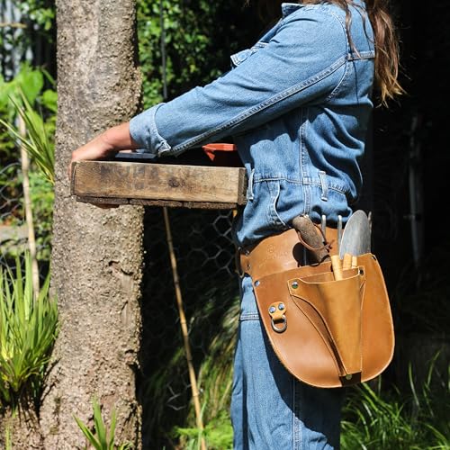 Leather Garden Tool Belt - Gardening gifts for women- Utility belt - Garden Tools Organizer Holster Pouch -Gift for Gardeners and Florists