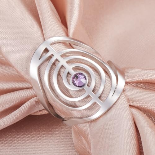Dreamtimes Cho Ku Rei Reiki Ring Protection Healing Symbol Yoga Rings For Women Sacred Geometry Stainless Steel Energy Yoga Power Ring Sacred Geometry Amulet - color: Silver-P