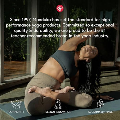 Manduka Shala Yoga Rug 71" - Outdoor Yoga & Meditation | Foldable & Machine Washable | Natural Cotton | Handmade | 71 x 26 inches - color: Black Heather
