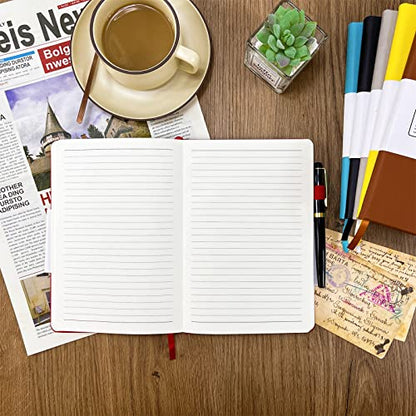 Notebook Journal, College Ruled Notebook Lined A5 160 Pages,Hard Cover Journals for Writing, Notebooks for Work Office School Women Men,5.7 inches x 8.4 inches(Red) - color: Red