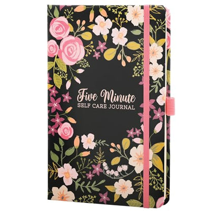 Five Minute Self Care Journal - Black Floral - style: Black Floral