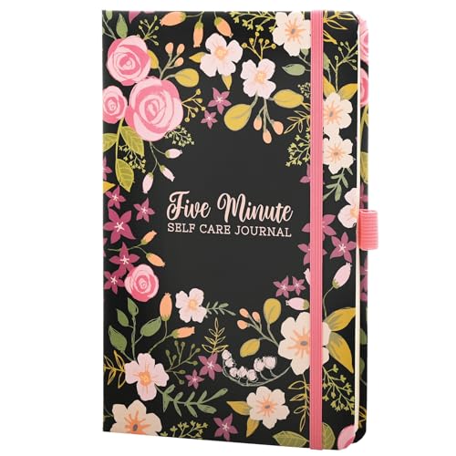 Five Minute Self Care Journal - Black Floral - style: Black Floral