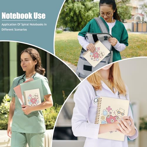 WUCHJ Dental Gifts Notebook,Yellow Dental Hygienist Assistant Journal, Retro Pink Floral Tooth Spiral Notebook Journal for Note Taking, Dentist Office Supplies, 5.5x8.3 Inch - color: yellow tooth heart