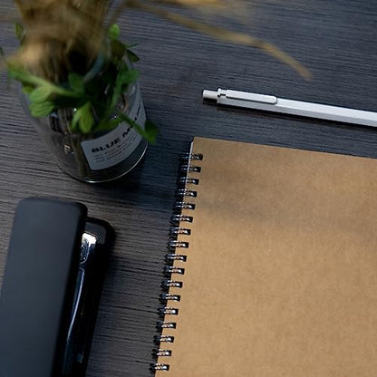 10 inch x 7.5 inch, 100GSM, Blank Spiral Notebook, 1-Pack, Soft Cover, Sketch book, 120 Pages / 60 Sheets, (Brown)