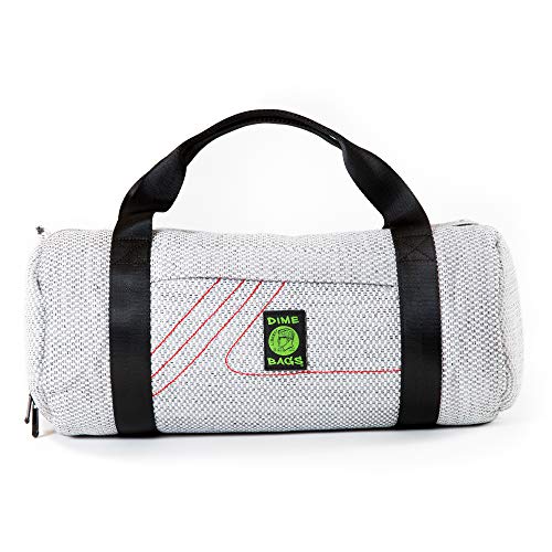 Dime Bags Padded Duffle Tube, Hemp Gear Bag with Heavy Padding for Glass, Electronics, Travel & Storage, With Exterior/Interior Pockets & Durable Handles (Silver, 17 Inch) - color: Silver, size: 17 Inch