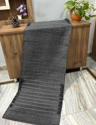 Generic Handcrafted Bohemian Style Grey Color Organic Cotton Mat For Adults & Seniors Meditation Yoga Fitness and Prayer Use