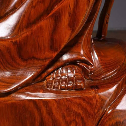 Desktop Decoration Wooden Carving Buddha Ornaments Home Living Room Entrance Zen Decorative Ornaments Mahogany Crafts Desktop Decor for Office