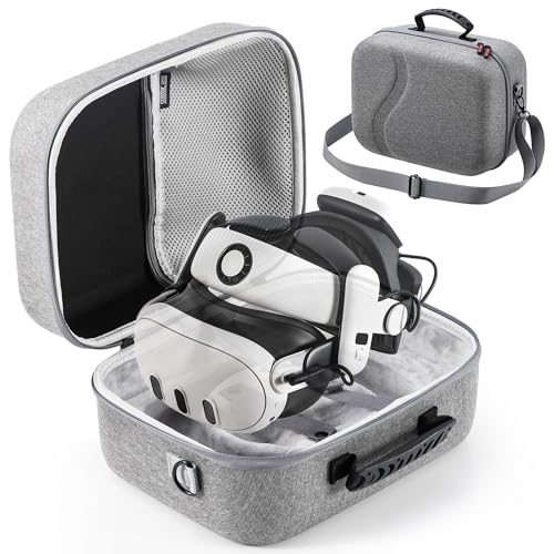 STARTRC GAMES Carrying Case for Meta Quest 3, Large Travel Case Compatible with BOBOVR S3 Pro/KIWI Design Battery Head Strap and Other Accessories, Hard Shell Travel Bag for Oculus Quest 3 - color: Gray