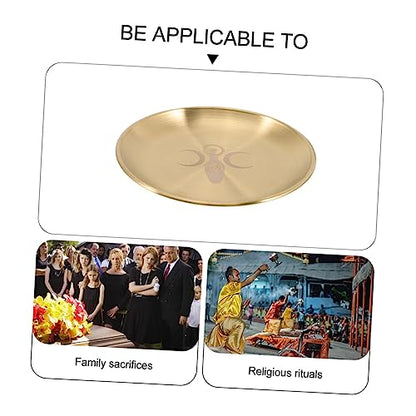 Cabilock 2pcs Altar Plate for Candle Holders Tarot Ceremony Tray Unique Patterns for Spiritual Offerings and Home Decor Elegant Candle Tray for Rituals and Decoration