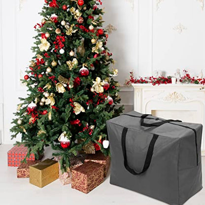 ProPik Holiday Ornaments Accessories Storage Bag Tear-proof Polyester Material 15” X 9.8” X 18.1” With Handles And Full Length Zipper (Gray) - color: Gray
