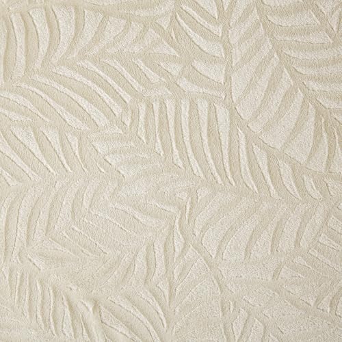 Super Soft Flannel Fleece Throw Blanket, Lightweight Cozy Warm Leaves Textured Plush Blanket for Bed Couch Sofa, 60 x 80 Inches, Linen - color: Linen, size: 60x80 IN