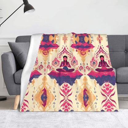 Yoga Meditation Prints Blankets Throws - Lightweight Warm Comfortable Soft Durable Home Practical Rest Outdoor