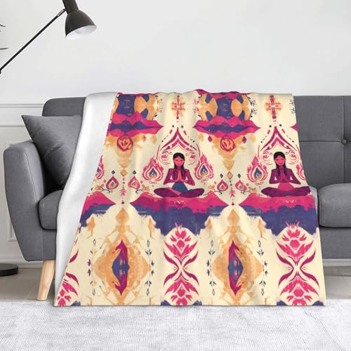 Yoga Meditation Prints Blankets Throws - Lightweight Warm Comfortable Soft Durable Home Practical Rest Outdoor