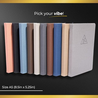 Realizations Journaling Notebooks with Pen Holder | Lined Notebook | 222 Pages Notebook Journal with 100 GSM Paper | Journal Notebooks for Work - color: Black