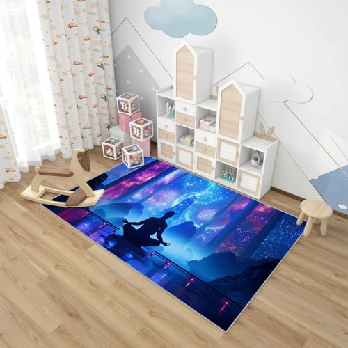 Chakra Rug for Meditation - 3x4 Rug - Chakra Rug - Gothic Raven Area Rug - Galaxy Zen Rugs - Soft Washable Non Slip Low Pile Blue Carpet - color: Chakra, size: 3' x 4' (Rectangular)