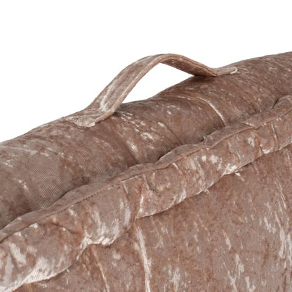 SAFAVIEH Home Collection Belia Champagne 18-inch Square Tufted Floor Pillow with Insert - color: Champagne, size: 18 x 18-Inch
