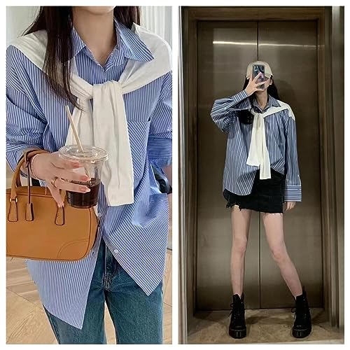 WaJuemy Sweater Shawl Wraps for Women Sweater Knitted Knotted Shawls Travel Casual Scarf Cape Shoulder Tops Fashion Wrap - color: White