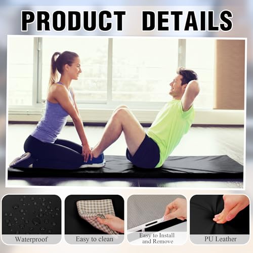 Lyrow 2 Inch 72"x24" Thick Foldable Yoga Mat with Carry Strap, Non-slip Portable Foam Gym Mat for Yoga, Pilates and Stretching - color: Black