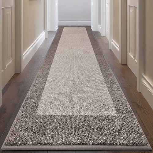 Machine Washable Runner Rug 32" x 120", Non Slip Kitchen Mat for Floor, Absorbent Entryway Rug for Kitchen, Bedroom, Living Room, Hallway, Door (Roll Packing) - color: Beige, size: 32" X 120"