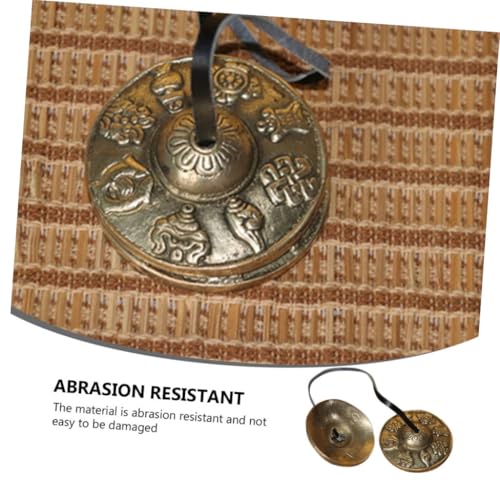 BESTonZON 1pair Tingsha Cymbals for Meditation and Sound Healing Nepalese Percussion Instrument Compact Design for Yoga and Mindfulness Practice Traditional Tingsha Bells