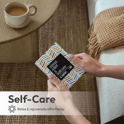 Allura & Arcia 52 Stress Less & Self Care Cards - Mindfulness & Meditation Exercises - Anxiety Relief & Relaxation