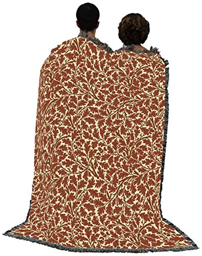 Pure Country Weavers William Morris Oak Tree Autumn Blanket - Arts & Crafts - Gift Tapestry Throw Woven from Cotton - Made in the USA (72x54) - color: Autumn, size: Large