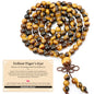 AD Beads 6mm 8mm 108 Prayer Mala Jasper Elastic Bracelet - Handmade Yoga Meditation Healing Power Energy Gifts for Unisex Adult. - color: Yellow Tiger's Eye(Courage)