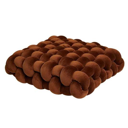 Knot Pillow, Meditation Mat, Large Floor Mat, Chair Pillow, Upholstered Cushion, Square Knot Seat Cushion, Home Decoration, Living Room, Bedroom, Sofa (Brown) - color: Brown
