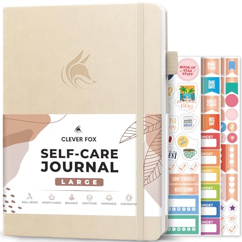 Clever Fox Self-Care Journal – Wellness & Daily Reflection Notebook – Mental Health & Personal Development Journal – Self-Care, Meditation & Mood Journal for Women & Men – Large (Seashell) - color: Seashell, size: Smaller Than A4 (7x10'')