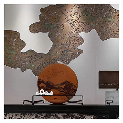 Sculpture Tabletop New Chinese Ink Zen Round Room Desktop Desktop Statue