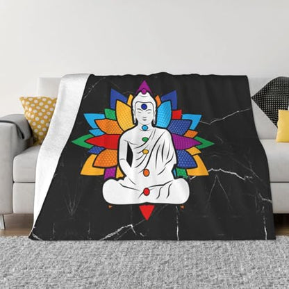 Buddha Chakra Meditation Sofa Blanket Ultra-Soft Micro Fleece Blanket Suitable for Sofa Bedroom Outdoor 50"x40"