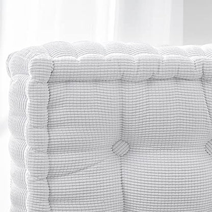 DormCo Rainha - Ultra Thick Tufted Floor Pillow - Pure White - color: Pure White