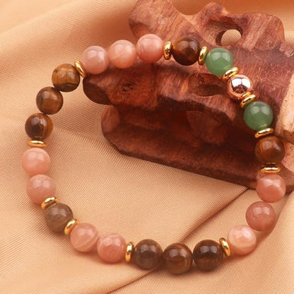 KSQS Healing Stone Bead Bracelet for Women, Natural Gemstones Balance Protection Bracelet, Spiritual Crystal Beads Bracelet Anxiety Relief with Meaning Card - style: Courage