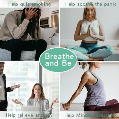 Anxiety Relief Pendant Mindfulness Breathing Necklace - Essential Oil Diffuser & Personal Inhaler Aromatherapy Necklaces for Women & Men (Black) - color: Black