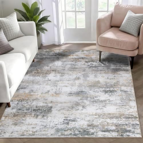 WILLSUN Washable Area Rugs, 3x5 Non-Slip Boho Large Area Rugs for Living Room, Bedroom, Machine Washable Vintage Rug, Indoor Floral Print Carpet for Home Decor, Kid & Pet Friendly Mat - color: Beige/Multi, size: 3' x 5' (Rectangular)