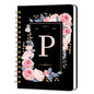 Lined Spiral Journal Notebook, A5 College Ruled Spiral Notebook for Women, Hardcover with Elegant Design for Work and Note-Taking, 5.5 * 8.25 inch, 160 Pages, Letter P - color: P