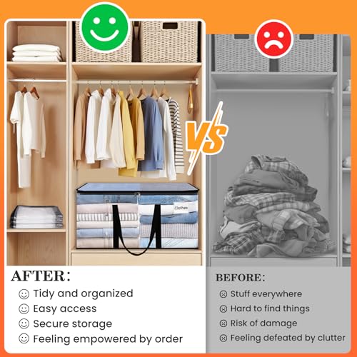 Extra Large Heavy Duty Moving Bags, Storage Bags with Strong Zippers & Handles, Packing Bags for Moving Essentials, Ideal Storage Tote for Home, Dorm & Storage Solutions, 76L, 8 Packs, Clear - size: 76L