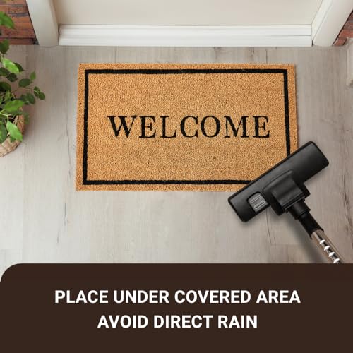 Coco Coir Door Mat with Heavy Duty Backing, Welcome Doormat (17" x 30"), Doormat Entrance (Welcome2-1Pack) - color: Welcome2 - 1pack