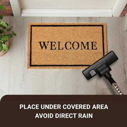 Coco Coir Door Mat with Heavy Duty Backing, Welcome Doormat (17" x 30"), Doormat Entrance (Welcome2-1Pack) - color: Welcome2 - 1pack