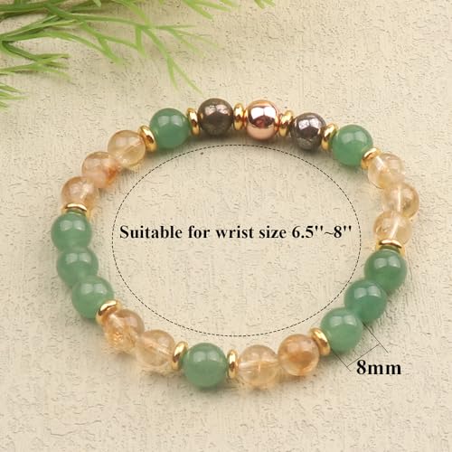 KSQS Healing Stone Bead Bracelet for Women, Natural Gemstones Balance Protection Bracelet, Spiritual Crystal Beads Bracelet Anxiety Relief with Meaning Card - style: Success