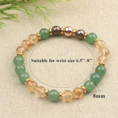 KSQS Healing Stone Bead Bracelet for Women, Natural Gemstones Balance Protection Bracelet, Spiritual Crystal Beads Bracelet Anxiety Relief with Meaning Card - style: Success
