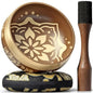 Silent Mind Tibetan Singing Bowl Set – Easy to Play & Beginner Friendly Meditation Bowl with Cushion & Mallet | Stress Relief & Mindfulness | Gift-Ready - color: Matte Gold, size: Without Case