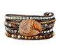 Boho Wrap Bracelet for Women, Handmade Natural Imperial Jasper Multi-Layer Stone Beaded Bracelet, Bohemian Healing Crystal Stone Jewelry Gifts - color: Brown Agate