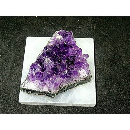 Set of 3 Meditation and Healing Kit Amethyst rough necklace,Amethyst,Selenite Plate 3"