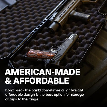 Condition 1 42” Economy Single Gun Carrying Case Model 210 with Foam, Long Storage Case, Fits Scope, Lockable TSA Friendly, Water Resistant, Made in USA, 42.03"x10.50"x3.81"